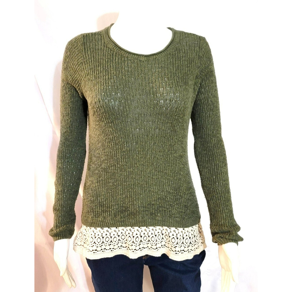 Hollister Lightweight Sweater w/ Lace Trim - Size Small - Picture 1 of 9